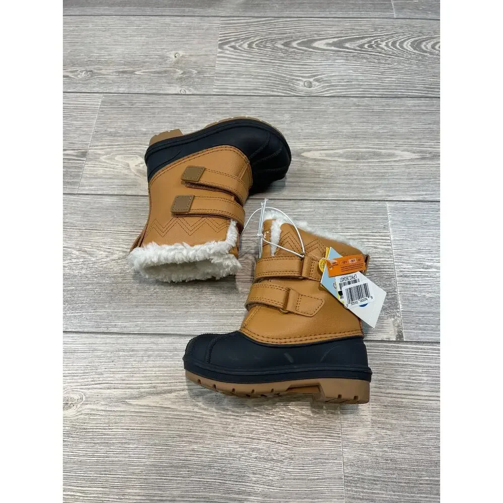 Cat & Jack Denver Waterproof Snow Boots Cognac 7 NWT